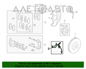 Senzorul ABS din partea dreapta față pentru Acura MDX 07-13