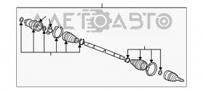 Ax cu semiax spate dreapta pentru Acura MDX 07-13 ruginită