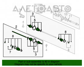 Ax cu semiax frontal stânga Acura MDX 07-13