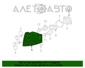 Lampa exterioară aripă stângă Acura MDX 07-13