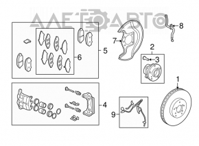 Placă de frână față stânga Acura MDX 07-13