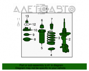 Стойка амортизатора в сборе передняя левая Acura MDX 07-13