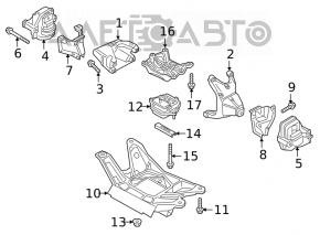 Pernele motorului spate Audi Q5 8R 11-17 2.0T, hibrid nou aftermarket STC