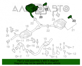 Silentioză spate cu teacă dreapta Audi Q5 8R 09-17 2.0T