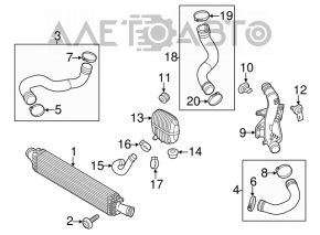 Furtunul intercoolerului stâng pentru Audi Q5 8R 11-17 2.0T, hibrid, nou, neoriginal AND.