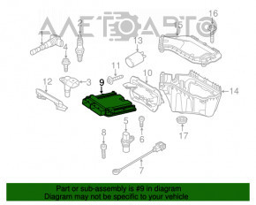 Blocul ECU al calculatorului motorului Audi Q5 8R 09-17 2.0T