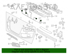 Senzor de parcare frontal pentru Audi Q5 8R 09-17 fără inel.