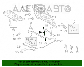 Amortizor capota stânga Audi Q5 8R 09-17 ruginit.