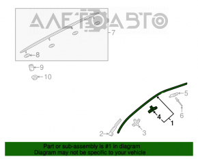 Garnitură de acoperiș și geam lateral dreapta Audi Q5 8R 09-17 crom