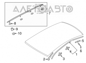 Garnitură de acoperiș și geam lateral dreapta Audi Q5 8R 09-17 crom