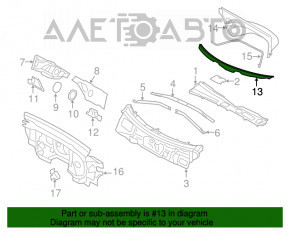 Grila stergatoarelor din plastic Audi Q5 8R 09-17 sus