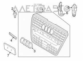 Grila radiatorului Audi Q5 8R 09-12 facelift Negru cu ornamente cromate, nou, neoriginal.