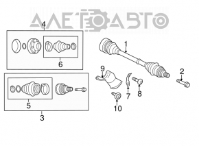 Ax cu roată spate dreapta pentru Audi Q5 8R 09-17 2.0T, hibrid, ruginită.