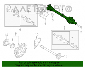 Ax cu roți față dreapta Audi Q5 8R 13-17 2.0T, 3.0 tfsi, hibrid