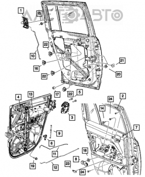 Geam electric cu motor spate dreapta Jeep Compass 11-16