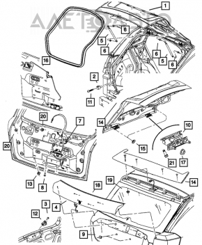 Петля двери багажника правая Jeep Compass 11-16