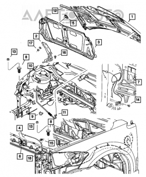 Замок капота Jeep Compass 11-16