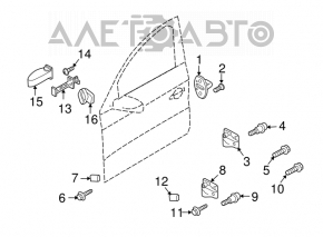 Buclea ușii din spate dreapta inferioară pentru Audi A4 B8 08-16 sedan.