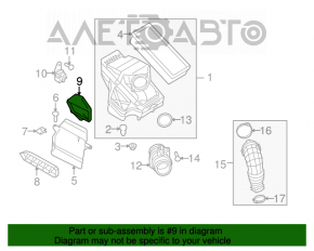 Conducta de aer de la admisie de aer Audi Q5 8R 11-17 3.0 tfsi, 2.0T. hibrid către filtru.