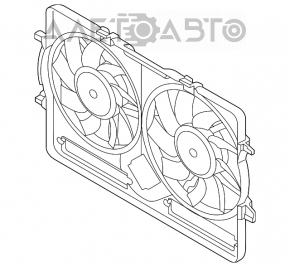 Difuzorul capacului radiatorului gol Audi Q5 8R 09-17 2.0T, hibrid nou OEM original