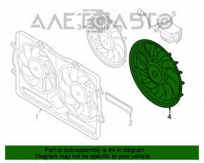 Ventilatorul de răcire stânga Audi A4 B8 08-16 2.0T mare