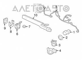 Senzori parcare spate Audi Q5 8R 09-17 exterior, fara inel nou original OEM