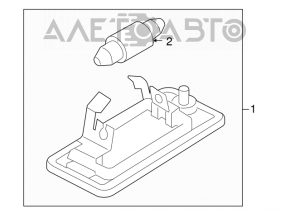 Подсветка номера крышки багажника левая Audi A4 B8 08-12 дорест седан