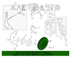 Placă de frână față dreapta Audi A4 B8 08-16, tip 1, 320/29mm, ruginită.