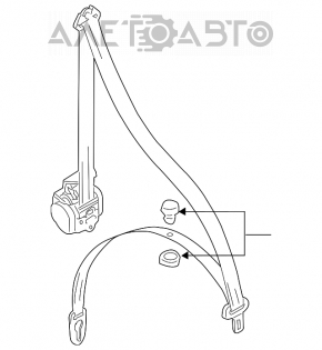 Centura de siguranță pentru pasageri Audi Q5 8R 09-17, neagră, tip 1