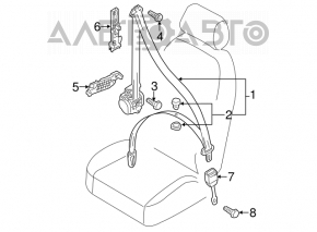 Centura de siguranță pentru pasageri Audi Q5 8R 09-17, neagră, tip 1