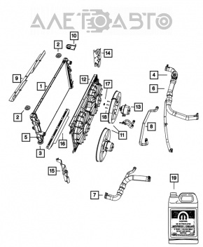 Furtunul de răcire superior al Jeep Compass 11-16 2.0