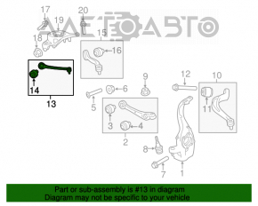 Maneta superioară față stânga pentru Audi A4 B8 08-16, nouă, neoriginală APPLUS.