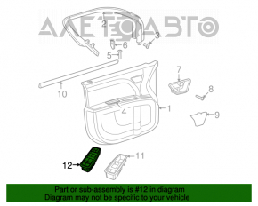 Controlul geamului electric din față, stânga, pentru Dodge Journey 11- negru, 1 auto.