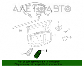 Controlul geamului electric din față dreapta pentru Dodge Journey 11- negru, manual.