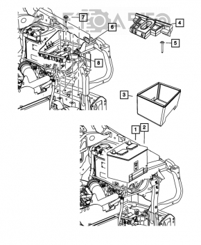 Palet pentru baterie Jeep Patriot 11-17 nou, neoriginal.