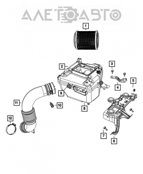 Suportul carcasei filtrului de aer Jeep Compass 11-13 2.0 2.4