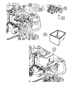 Suportul bateriei Jeep Compass 11-16