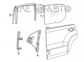 Geam electric cu motor spate stânga Fiat 500L 14-