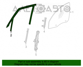 Garnitură de geam față stânga Fiat 500L 14-