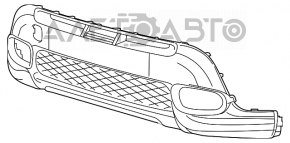 Grila inferioară a bara de protecție față pentru Fiat 500L 14-17 Lounge cu PTF