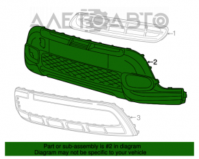 Grila inferioară a bara de protecție față pentru Fiat 500L 14-17 Lounge cu PTF