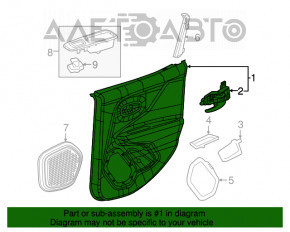 Capacul ușii cardul din spate stânga Jeep Renegade 15- piele neagră, zgârietură