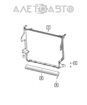 Дефлектор радиатора охлаждения Jeep Renegade 15-18 дорест 2.4 Trailhawk рамка, сломано крепление
