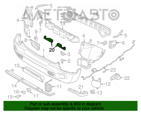 Absorbant spate din spumă de polistiren pentru bara din spate, dreapta, Fiat 500L 14-17, versiunea Trekking