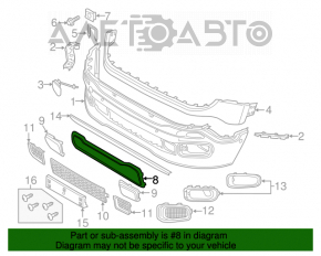 Grila inferioară a bara de protecție față a Jeep Renegade 15- Trailhawk, uzată, ruptă fixarea