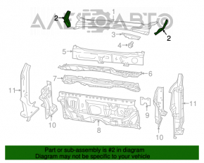 Garnitura grilei stergatoarelor dreapta Jeep Renegade 15-