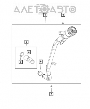 Gâtul de umplere a rezervorului de combustibil al Jeep Compass 17- 2.4