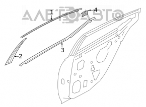 Молдинг дверь-стекло центральный задний левый Nissan Altima 19-