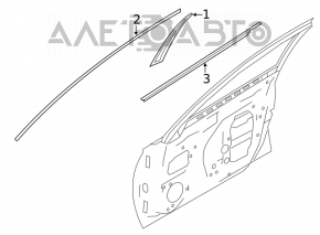 Молдинг дверь-стекло центральный передний левый Nissan Altima 19-