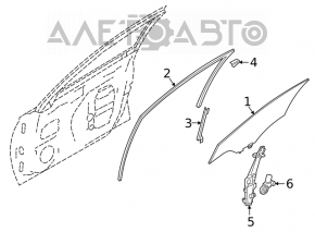 Направляющая стекла двери передней правой Nissan Altima 19-